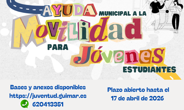 Anuncio Ayuda Movilidad para jóvenes estudiantes 2025-2026